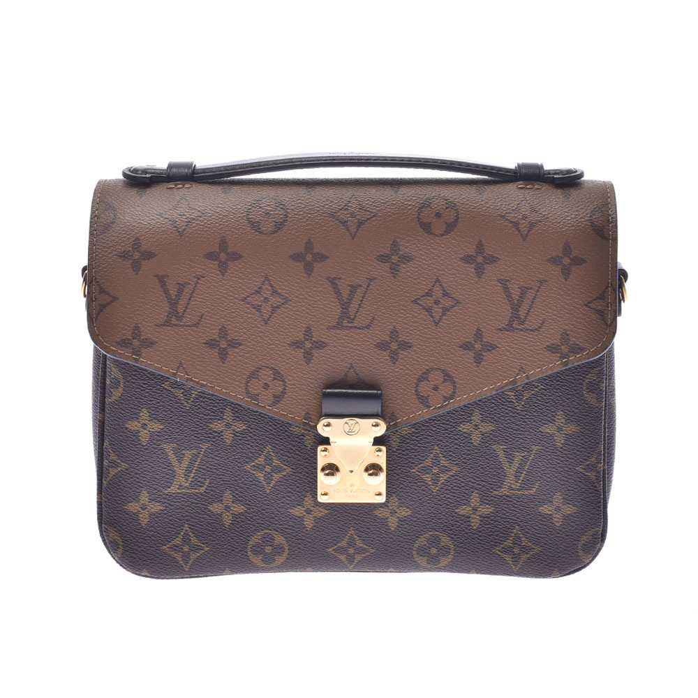 LOUIS VUITTON Reverse Metis Bag Camel Brown Black Handbag